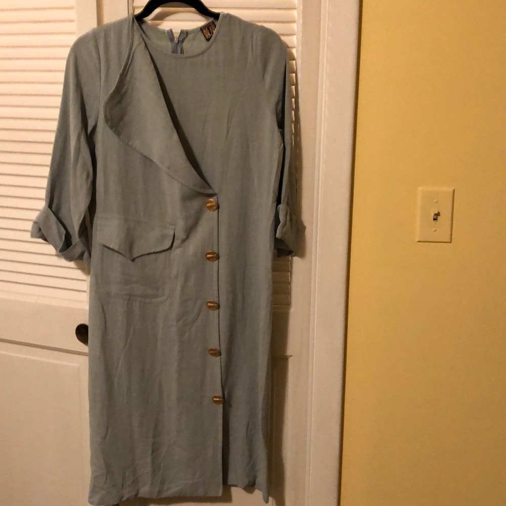 Mint green linen look straight for dress